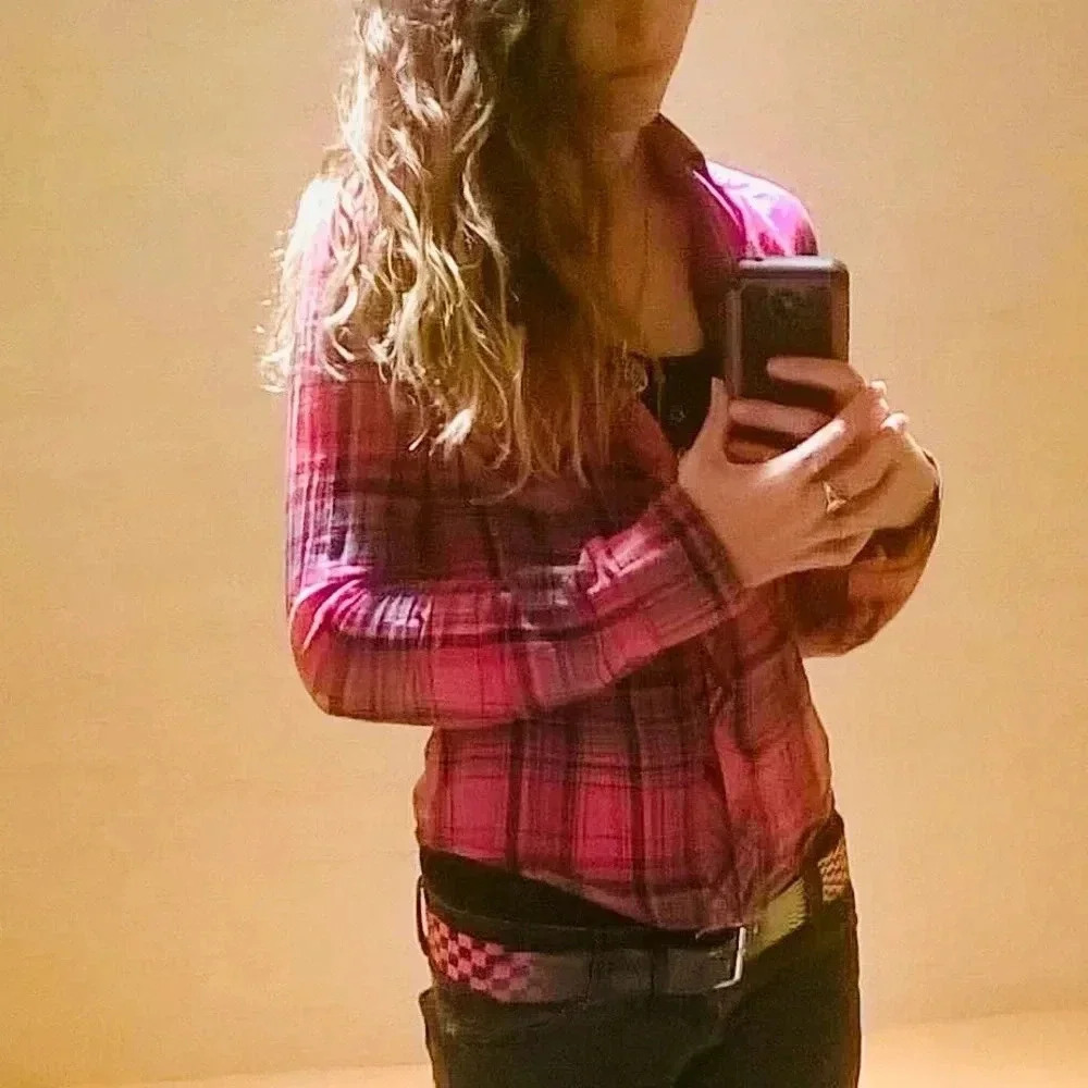 Button down plaid pink - Picture 7 of 7
